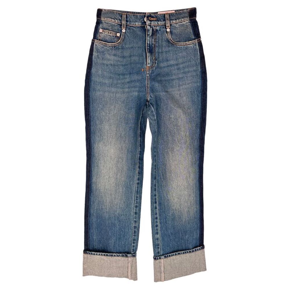 Alexander McQueen Faded Boyfriend Jeans in Blue Cotton